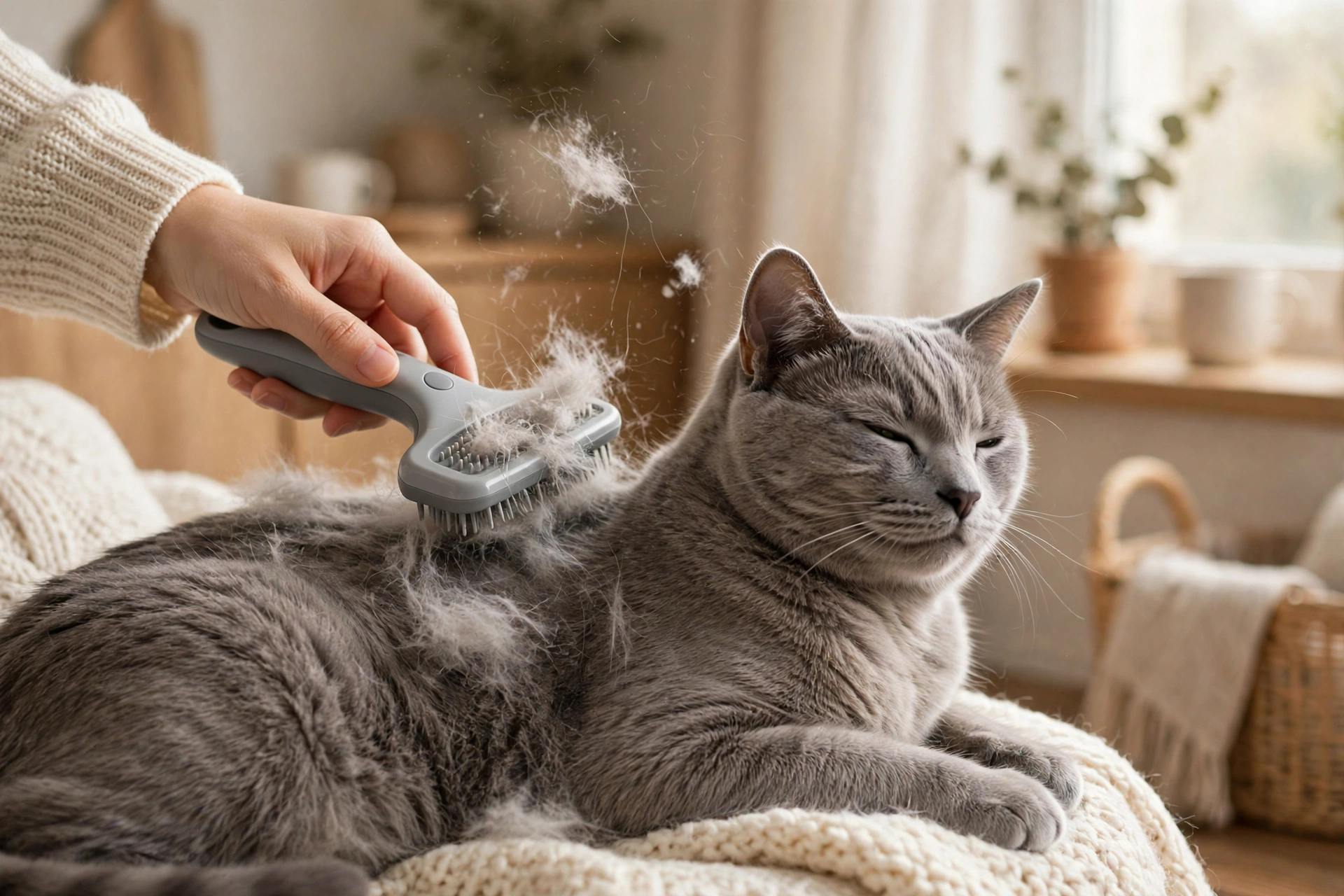 Self-Cleaning Cat Grooming Brush photo 2