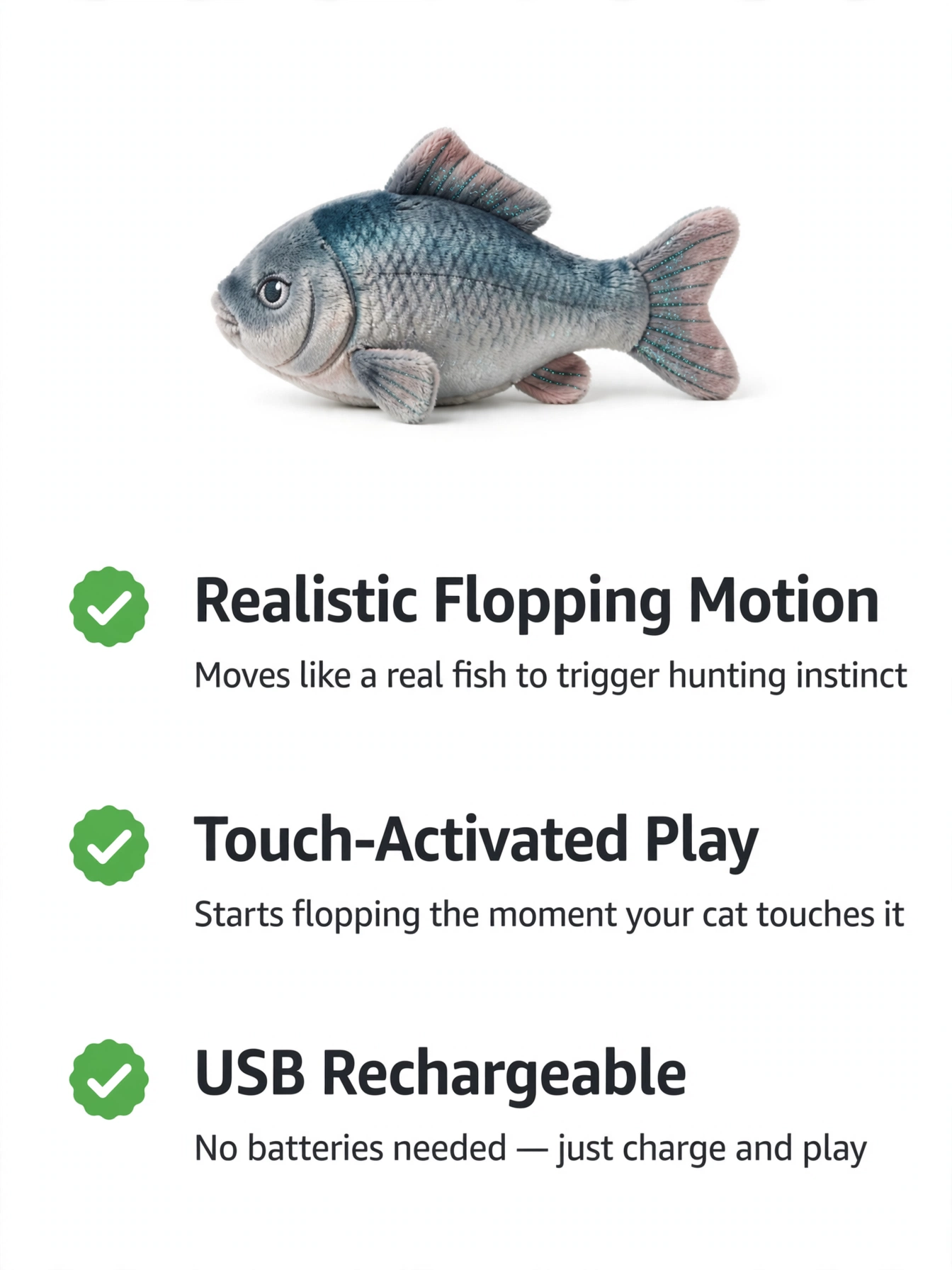 Floppy Fish Cat Toy (USB) photo 4